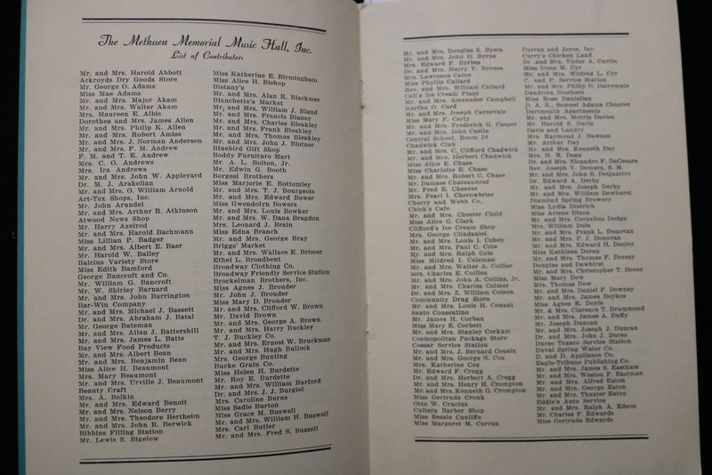 1947 JUNE 24-25 METHUEN MEMORIAL MUSIC HALL ORGAN CONCERT PROGRAM - K 2461