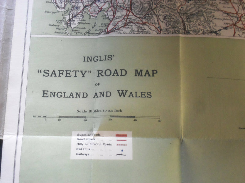 1920'S SAFETY OR GRADED ROAD MAP OF ENGLAND BOOK - LARGE SCALE EDITION - J 3938