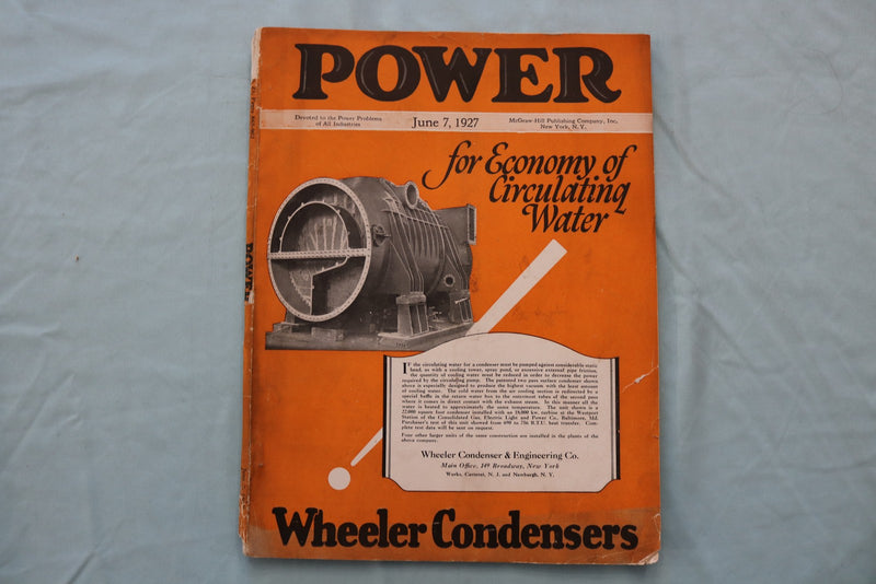 1927 JUNE 7 POWER MAGAZINE - WHEELER CONDENSERS COVER - E 26577