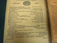 1929 THE ATLANTIC MONTHLY MAGAZINE LOT 9 ISSUES - STORIES & ARTICLES - WR 341F
