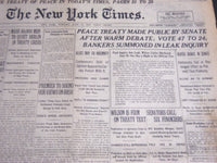 1919 JUNE 10 NEW YORK TIMES NEWSPAPER - PEACE TREATY MADE PUBLIC - NT 6657