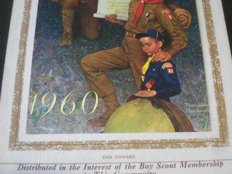 1910-1960 BOY SCOUTS CALENDAR - RICHARDS - NORMAN ROCKWELL ILLUSTRATION - J 2705