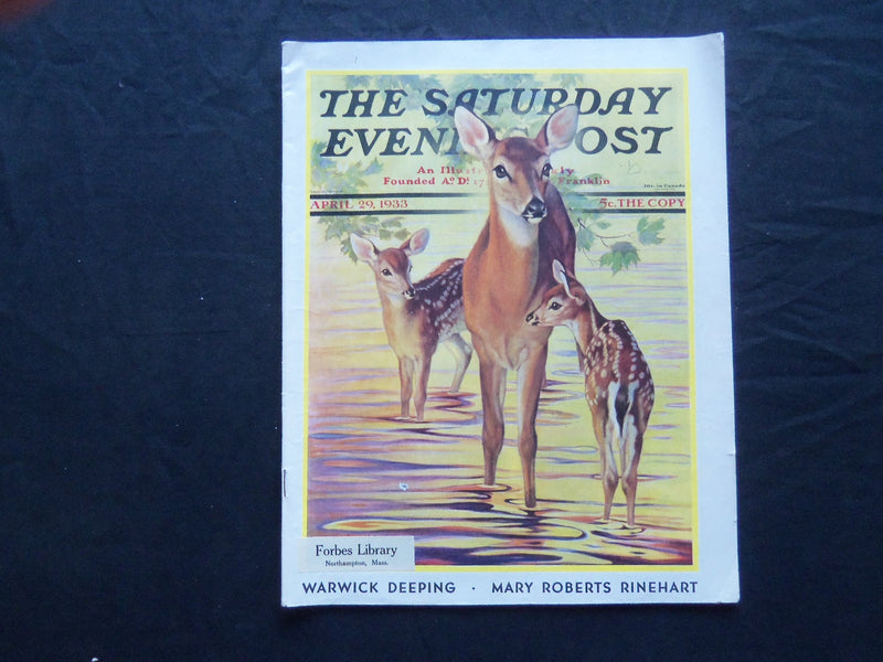 1933 APRIL 29 THE SATURDAY EVENING POST MAGAZINE - ILLUSTRATED COVER - SP 1510