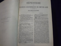 1905 & 1907 REPERTOIRE DES SOURCES HISTORIQUES DU MOYEN AGE LOT OF 2 - KD 2243