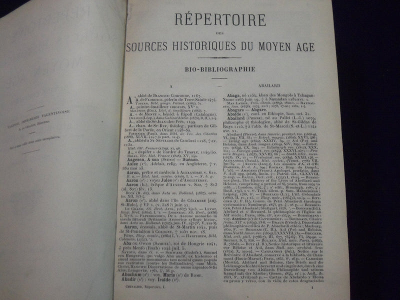 1905 & 1907 REPERTOIRE DES SOURCES HISTORIQUES DU MOYEN AGE LOT OF 2 - KD 2243