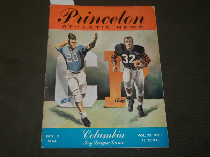 1964 OCTOBER 3 PRINCETON VS. COLUMBIA FOOTBALL PROGRAM- CHARLES GOGOLAK - J 3594