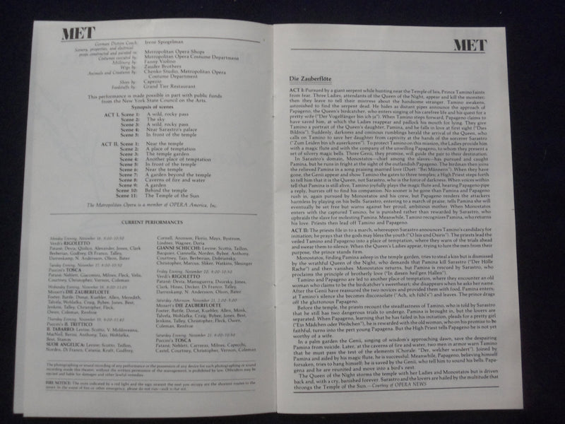 1981 NOV 10 DIE ZAUBERFLOTE SIGNED PROGRAM - KATHLEEN BATTLE-T. ALLEN-D. KUEBLER
