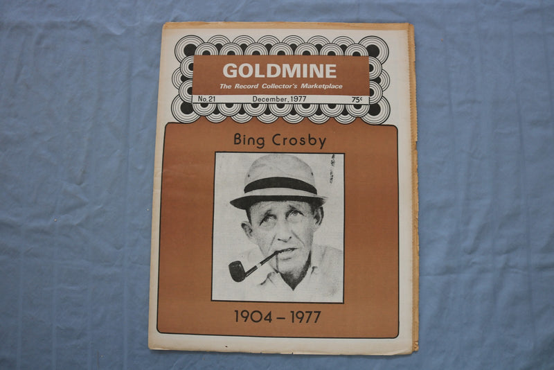 1977 DECEMBER GOLDMINE MAGAZINE - IN MEMORY OF BING CROSBY 1904-1977 - E 26455