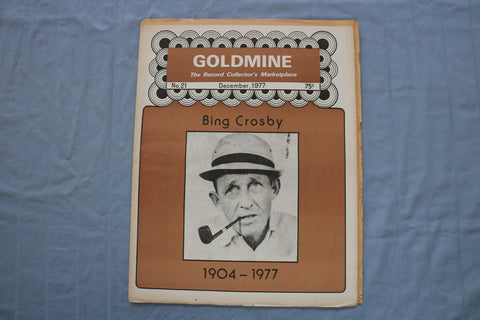 1977 DECEMBER GOLDMINE MAGAZINE - IN MEMORY OF BING CROSBY 1904-1977 - E 26455
