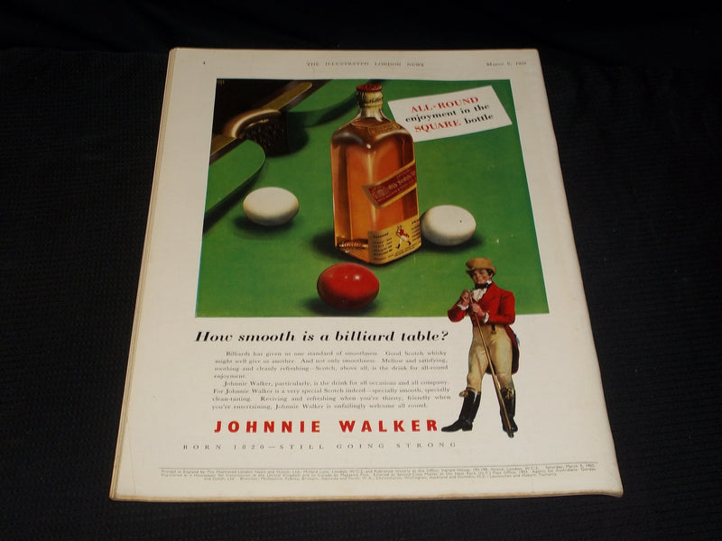 1955 MARCH 5 ILLUSTRATED LONDON NEWS MAGAZINE NICE COVERS & ADS - E 4279