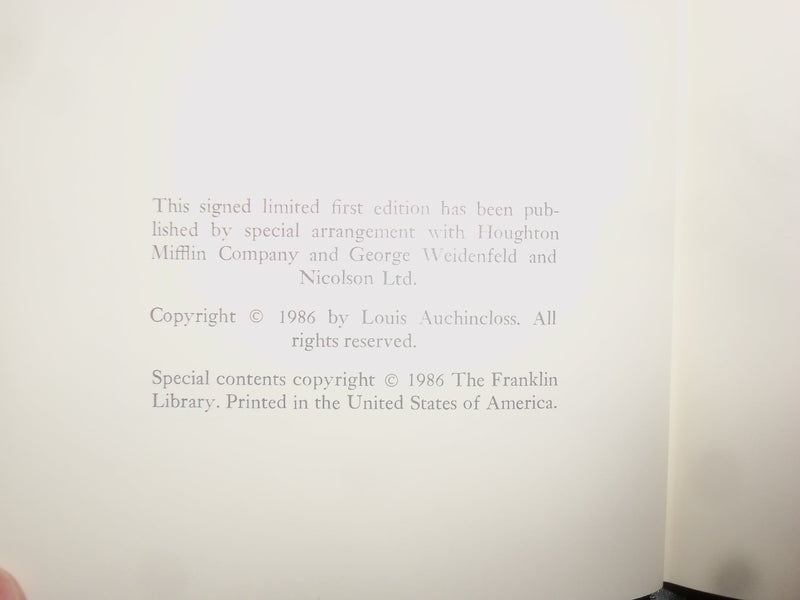 1986 DIARY OF A YUPPIE HARDCOVER BOOK-L. AUCHINCLOSS-SIGNED 1ST EDITION- KD 8984