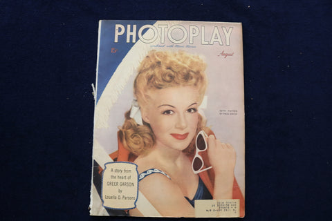 1944 AUGUST PHOTOPLAY MAGAZINE - BETTY HUTTON COVER - E 17526
