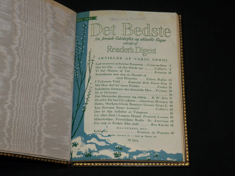 1946 MARCH DET BEDSTE FRA READER'S DIGEST DANISH MAGAZINE - HARD BOUND - KD 6394