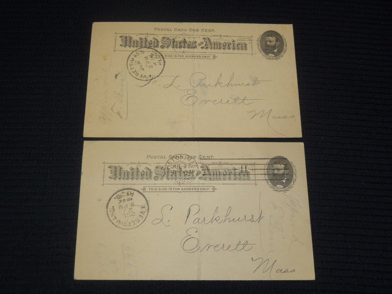1892 UNITED STATES POSTCARDS - U. S. GRANT LOT OF 2 - K 2177