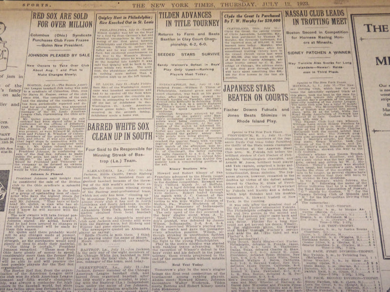 1923 JULY 12 NEW YORK TIMES NEWSPAPER- FALLON AND JUROR INDICTED BRIBE - NT 7745