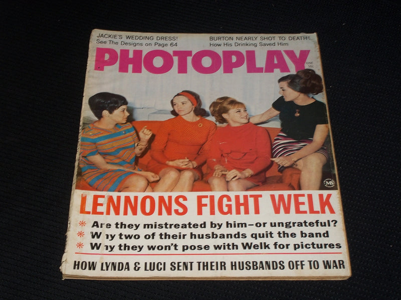 1968 JUNE PHOTOPLAY MAGAZINE - THE LENNONS FRONT COVER - E 883