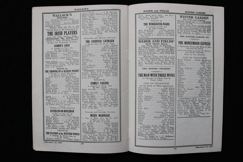 1913 FEBRUARY 15 THE CAST NEW YORK AMUSEMENT GUIDE - BELLE ASHLYN - K 2755