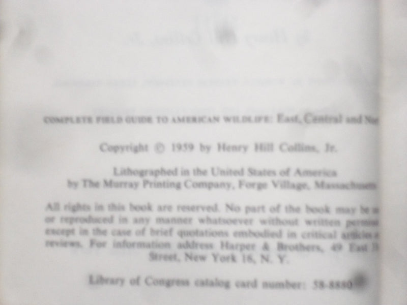 1959 COMPLETE FIELD GUIDE TO AMERICAN WILDLIFE HARDCOVER BOOK - KD 8682