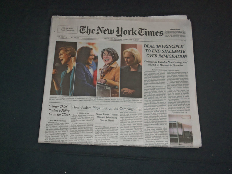 2019 FEBRUARY 12 NEW YORK TIMES - HOW SEXISM PLAYS OUT ON THE CAMPAIGN TRAIL