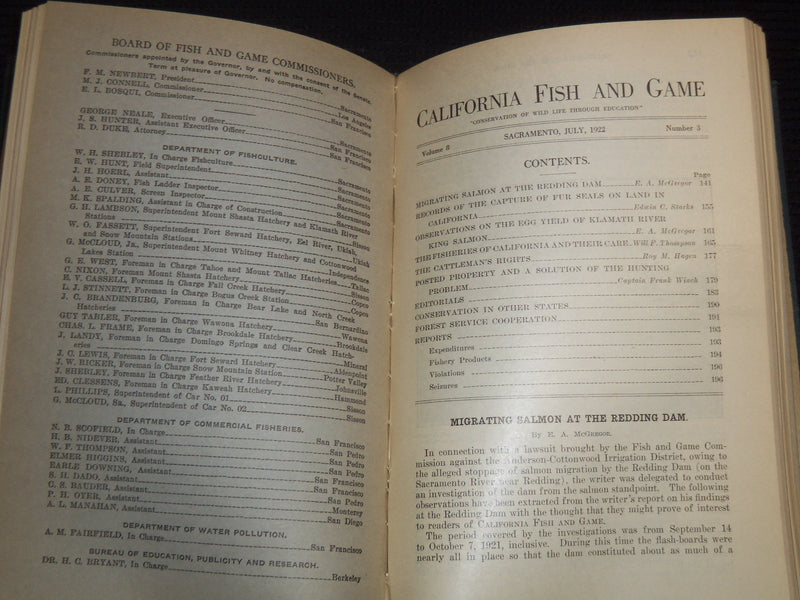 1914-1929 CALIFORNIA FISH AND GAME MAGAZINE BOUND VOLUME LOT OF 14 - KD 1A