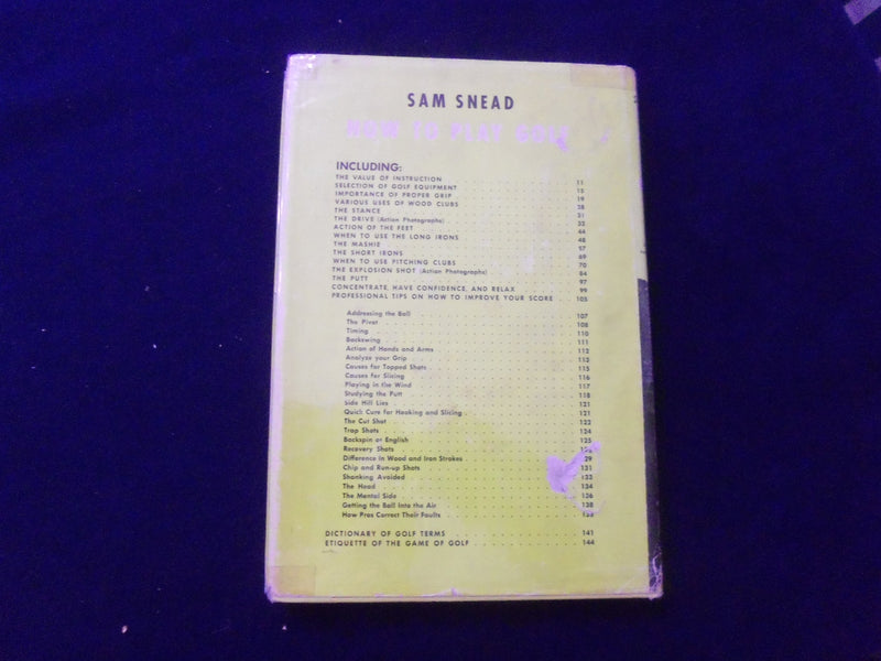 1952 SAM SNEAD HOW TO PLAY GOLF HARDCOVER BOOK - KD 8341