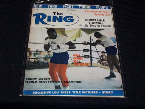 1963 APRIL THE RING MAGAZINE - SONNY LISTON BOXING COVER - E 3409