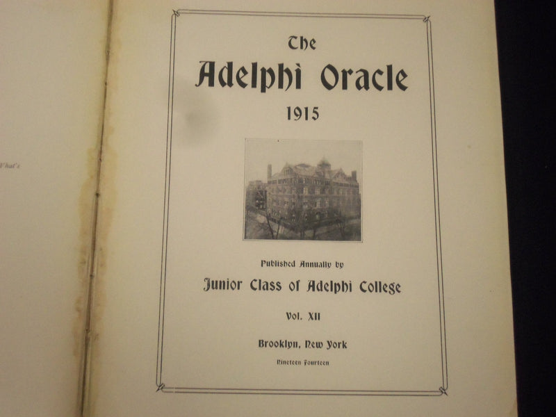 1915 THE ORACLE ADELPHI COLLEGE YEARBOOK - BROOKLYN NEW YORK - PHOTOS - YB 87
