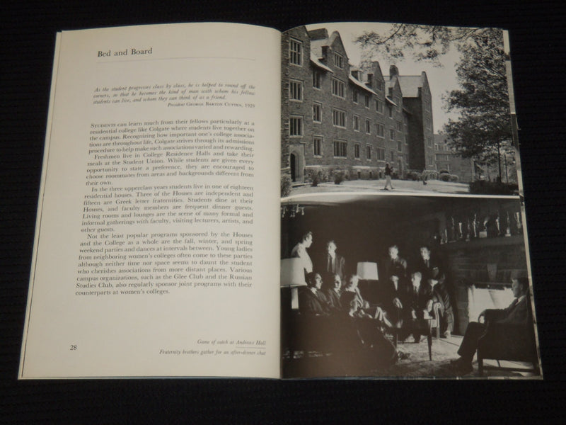 1962 COLGATE - A FIRST VIEW SOFTCOVER BOOK - COLGATE UNIVERSITY - J 9879