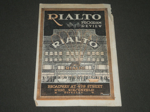 1921 FEBRUARY 13 THE RIALTO BROADWAY PROGRAM - 42ND STREET - J 2400