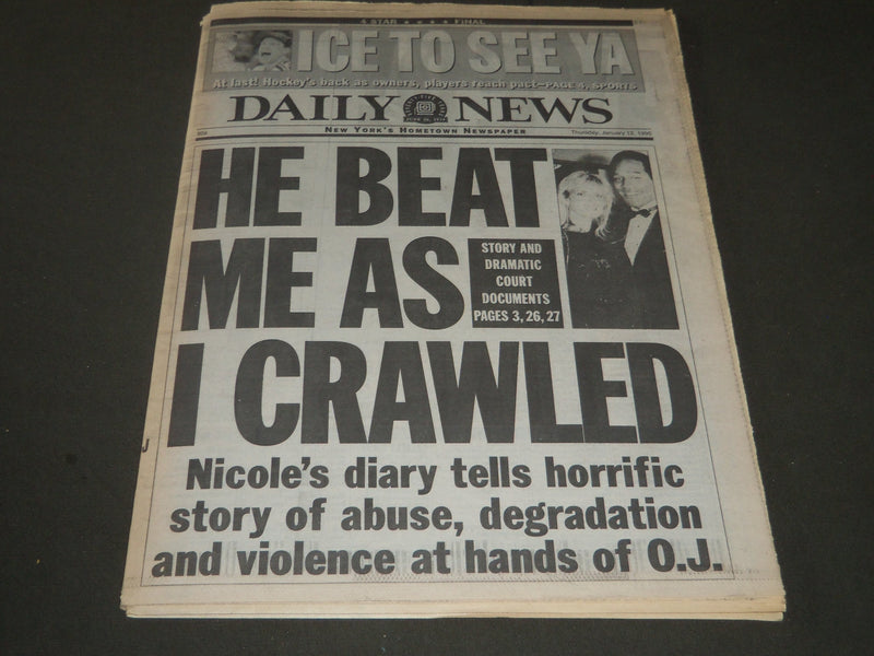 1995 JANUARY 12 NY DAILY NEWS NEWSPAPER - NHL SEASON SAVED - NP 2537