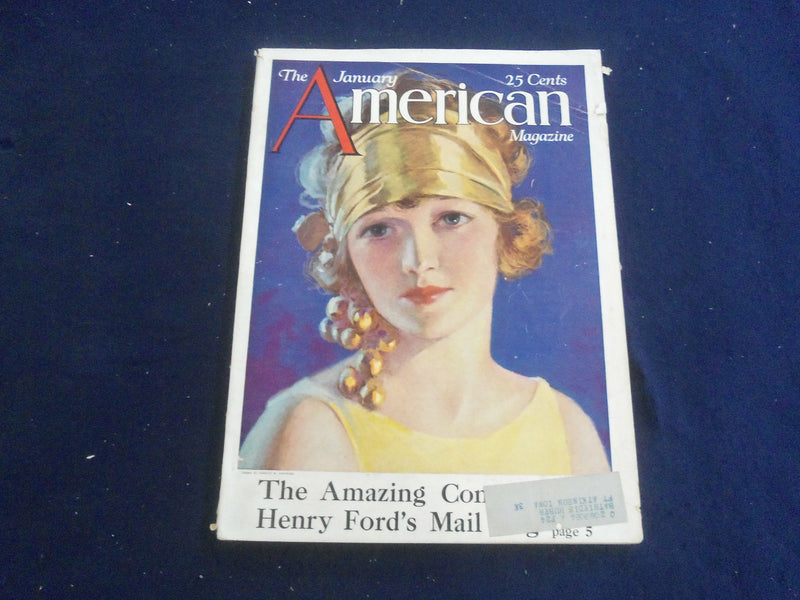 1924 JANUARY AMERICAN MAGAZINE - BEAUTIFUL COVER, STORIES & ADS - ST 1240W