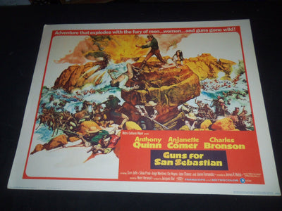 1968 GUNS FOR SAN SEBASTIAN 1/2 SHEET MOVIE POSTER - QUINN & BRONSON - P 466