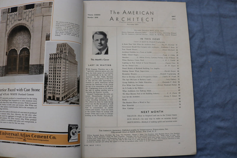 1931 MAY THE AMERICAN ARCHITECT MAGAZINE - PHOTOS, STORIES & ADS - ST 5507J