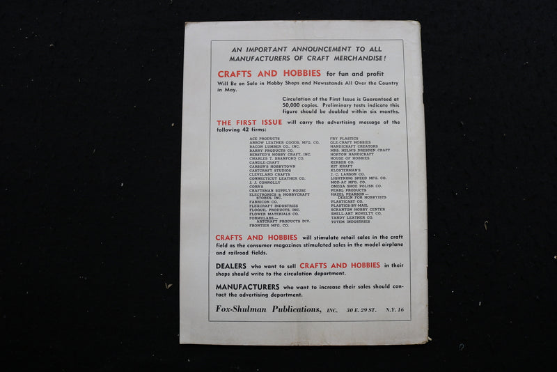 1952 MAY MODEL & HOBBY INDUSTRY MAGAZINE - COMET COVER - SP 4185V