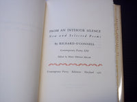 1961 FROM AN INTERIOR SILENCE SELECTED POEMS BOOK SIGNED BY O'CONNEL- KD 7561