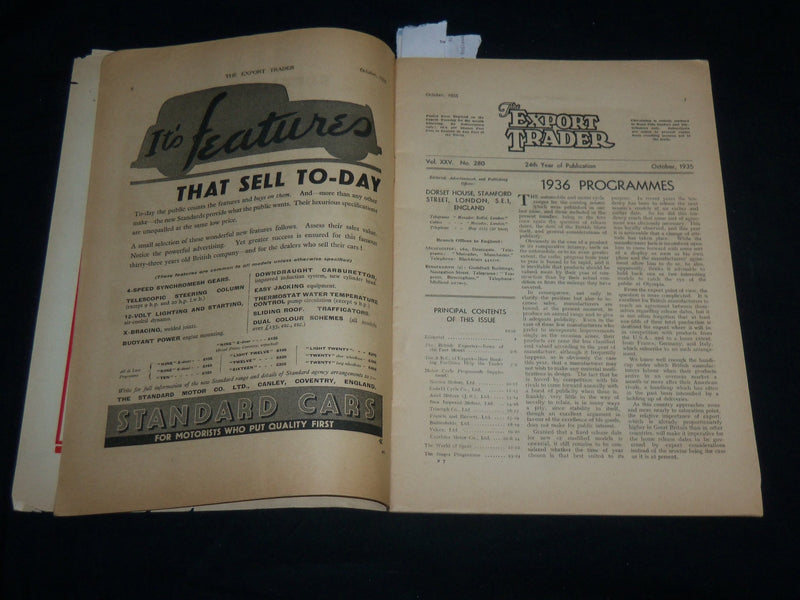 1935 OCTOBER THE EXPORT TRADER BICYCLE MAGAZINE - NICE ADS - SP 1212W