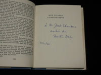 1966 HOW TO READ A FRENCH MENU BOOK INSCRIBED BY MARTIN DALE - FIRST EDN- J 6881