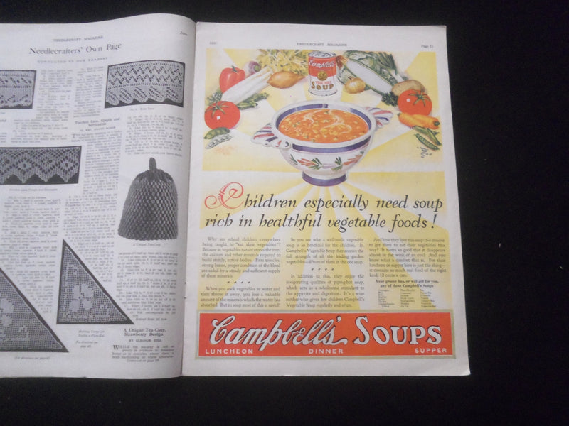 1929 JUNE NEEDLECRAFT MAGAZINE - NICE ILLUSTRATED COVER - SP 885S