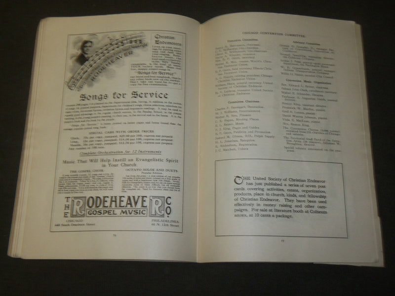 1915 CHRISTIAN ENDEAVOR CONVENTION OFFICIAL PROGRAM - J 3577