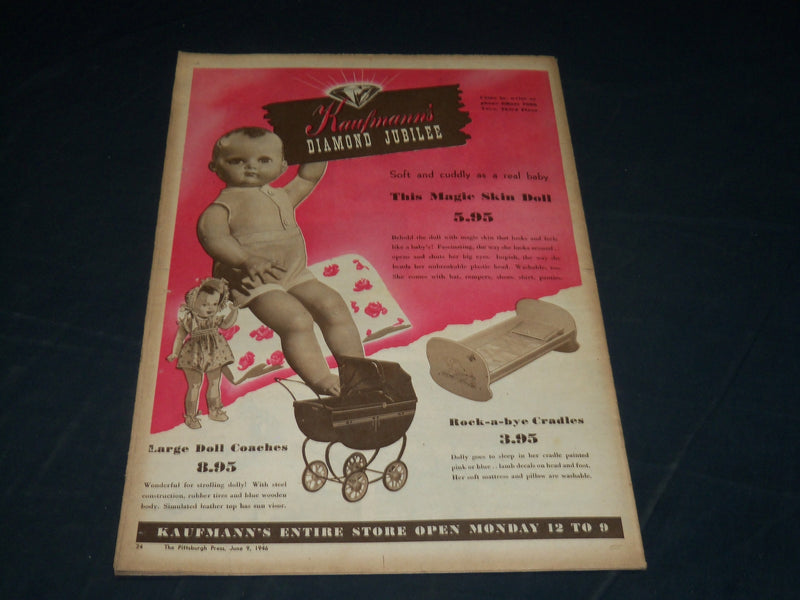 1946 JUNE 9 THE PITTSBURGH PRESS SUNDAY ROTO SECTION - PITT CO-ED - NP 4481