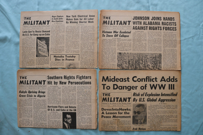 1962-1967 THE MILITANT NEWSPAPER - LOT OF 4 - K 3300