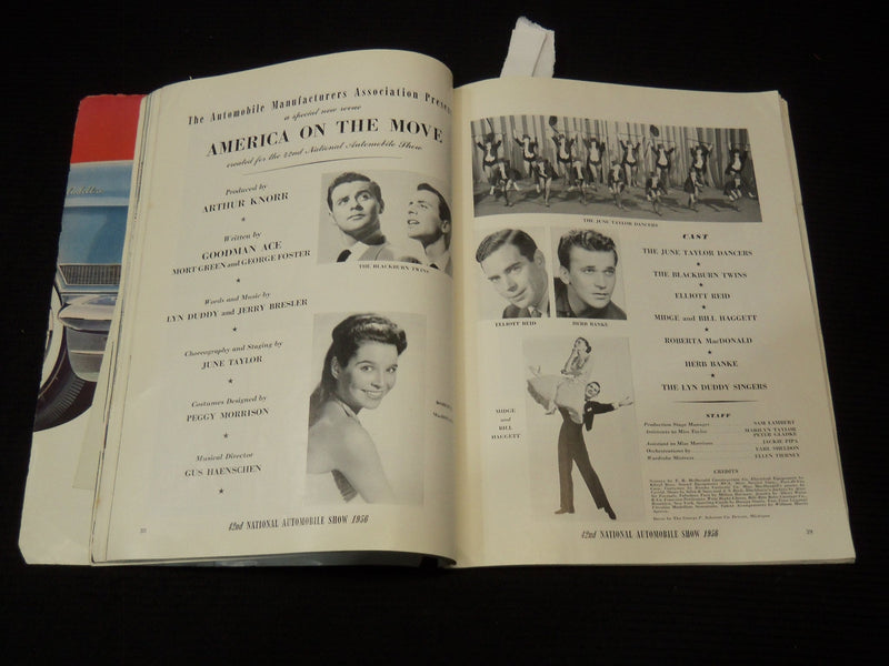 1956 NATIONAL AUTOMOBILE SHOW OFFICIAL PROGRAM - GREAT PHOTOS - K 1295A