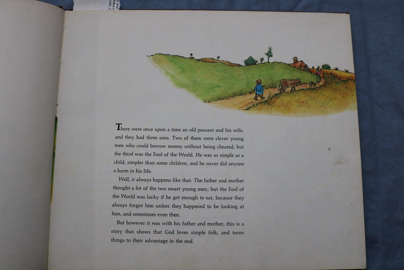 1968 THE FOOL OF THE WORLD HARDCOVER BOOK - URI SHULEVITZ INSCRIBED - KD 9585