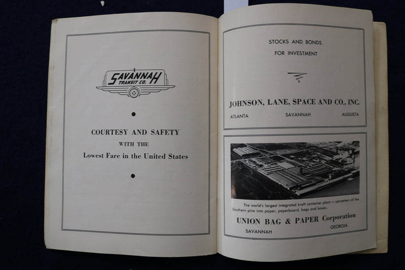 1950 CITY OF SAVANNAH GUIDE BOOK - MAP - K 1392