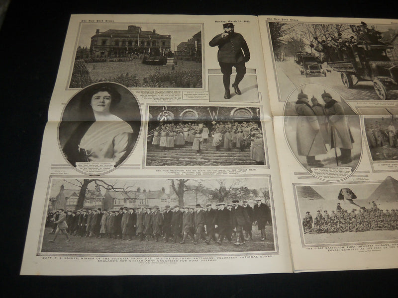 1915 MARCH 14 NEW YORK TIMES PICTURE SECTION LOT OF 2 - GERMAN TROOPS - NP 5473