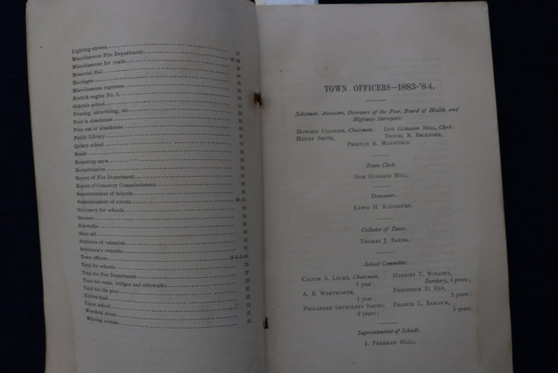 1884 TOWN OF DEDHAM SCHOOL COMMITTEE REPORT SOFTCOVER BOOK - K 889