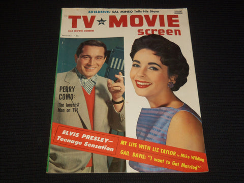1956 NOV TV AND MOVIE SCREEN MAGAZINE - PERRY COMO & LIZ TAYLOR COVER- E 16249