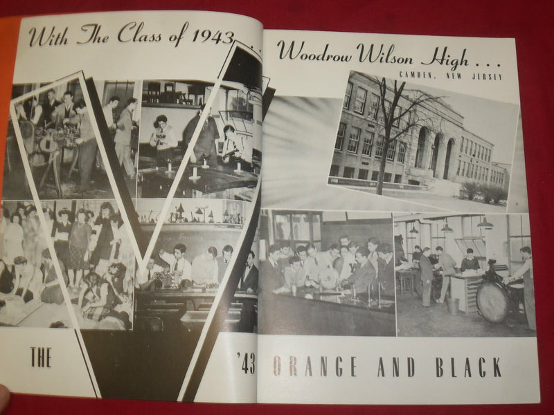 1943 THE ORANGE AND BLACK WOODROW WILSON HS YEARBOOK - CAMDEN, NJ - YB 1806