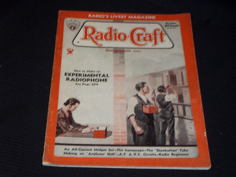 1933 OCTOBER RADIO-CRAFT MAGAZINE VERY NICE COVERS & ADS - E 411