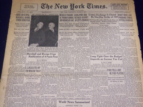 1947 MARCH 5 NEW YORK TIMES - TRUMAN HONORS MEXICO HEROES - NT 3505